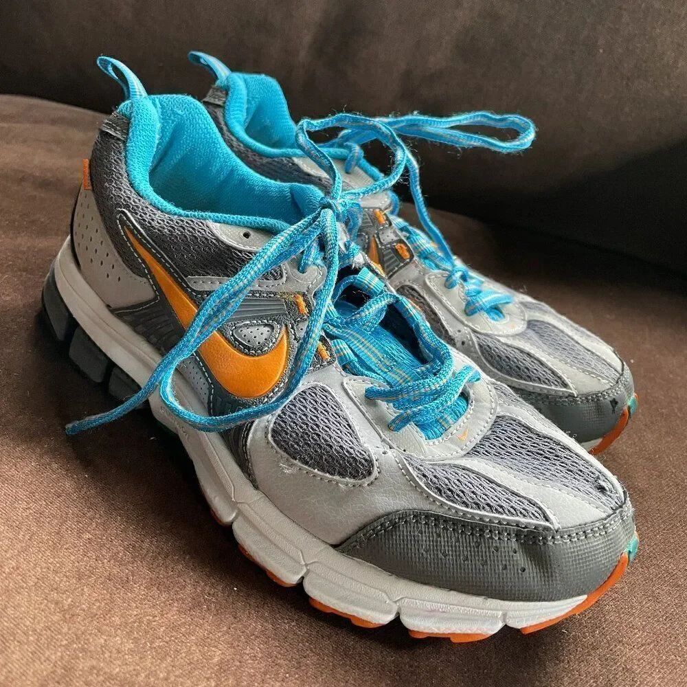 Nike Pegasus 27 Trail Sneaker Woman’s Size 7 Gray Turquoise Orange 407902-002